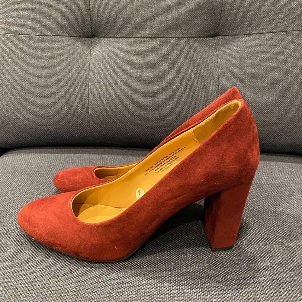 Maroon Blocked Heel